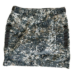 Camo Mini Skirt Utility Cargo Sz 8 Pockets Tan & Green Telluride Clothing Co